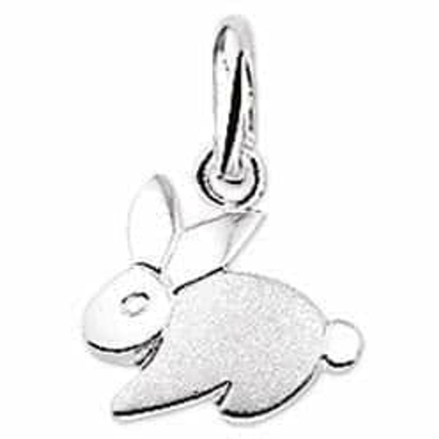 Zilveren hanger konijn poli/mat - Hangers