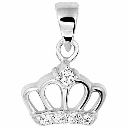 Zilveren hanger kroon zirkonia