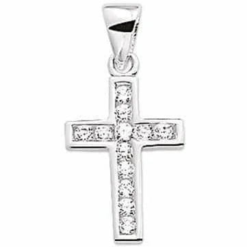 Zilveren hanger kruis zirkonia