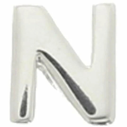 Zilveren hanger letter n