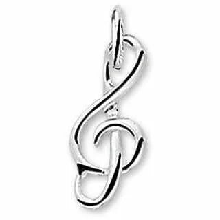 Zilveren hanger muzieksleutel