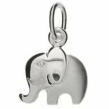 Zilveren hanger olifant poli/mat