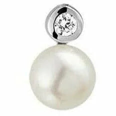Zilveren hanger parel en zirkonia