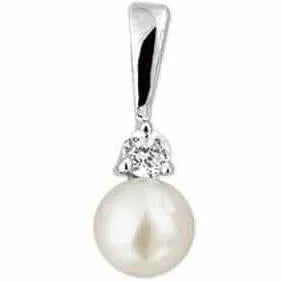 Zilveren hanger parel en zirkonia