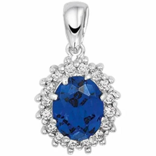 Zilveren hanger zirkonia en synthetische saffier