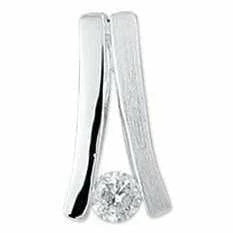 Zilveren hanger zirkonia poli/mat