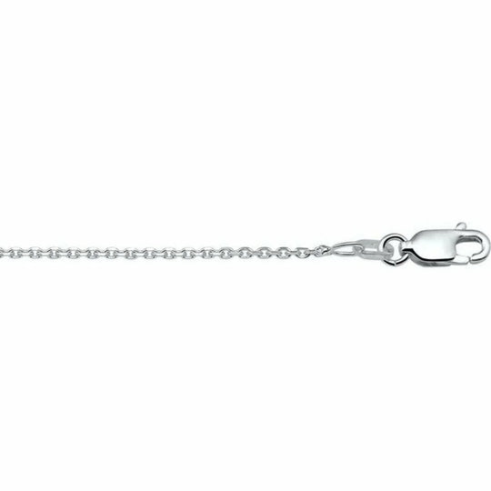 Zilveren ketting anker gediamanteerd 1,3 mm 41 + 4 cm