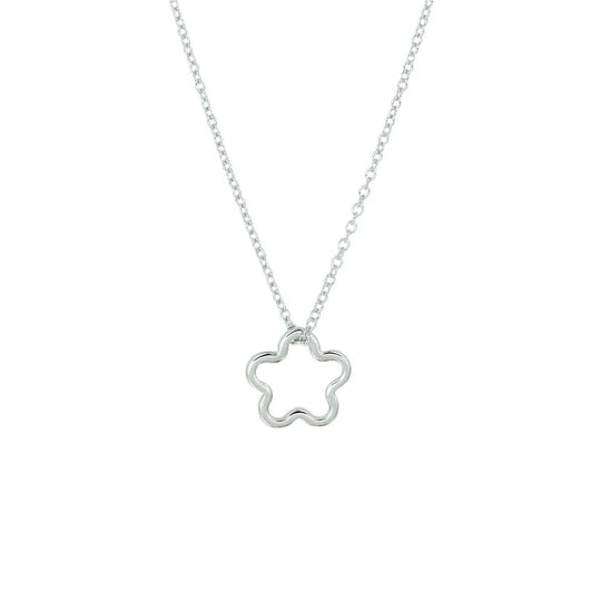 Zilveren ketting bloem