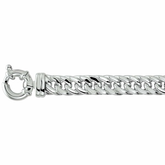 Zilveren ketting dubbel gourmette plat 10mm