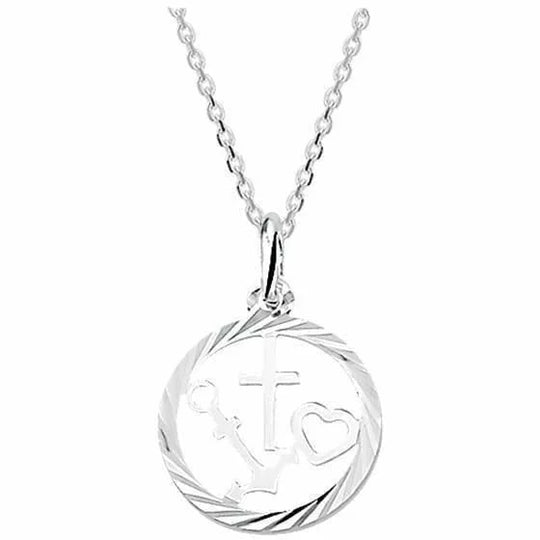 Zilveren ketting geloof, hoop en liefde 1,3 mm 41 + 4 cm