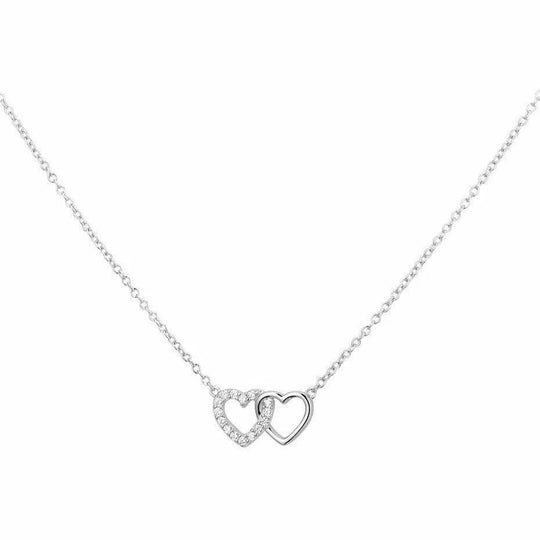 Zilveren ketting hartjes zirkonia 1,2 mm 40 + 4 cm