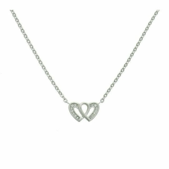 Zilveren ketting hartjes zirkonia 1,7 mm 41 + 4 cm