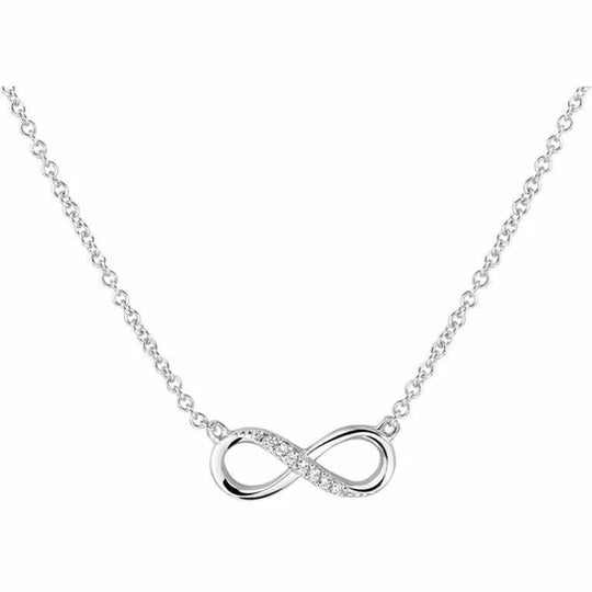 Zilveren ketting infinity zirkonia 1,2 mm 41 + 4 cm