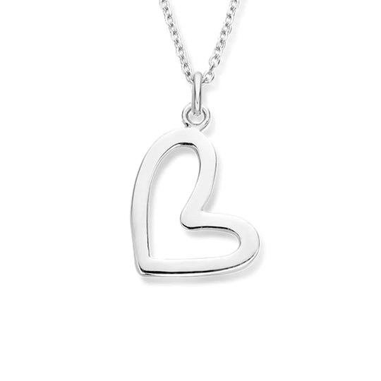 Zilveren ketting met hart