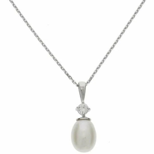 Zilveren ketting parel 41 + 4 cm