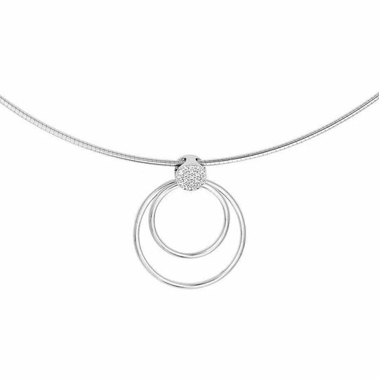 Zilveren ketting rondje zirkonia 1,25 mm 42 + 3 cm