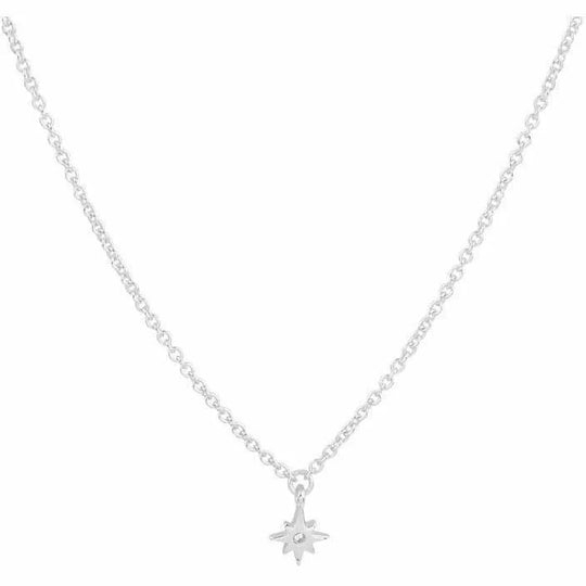 Zilveren ketting ster zirkonia 1,2 mm 41 + 4 cm