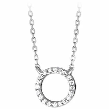 Zilveren ketting zirkonia 1,1 mm 40 + 4 cm