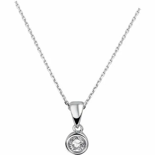 Zilveren ketting zirkonia 41 + 4 cm