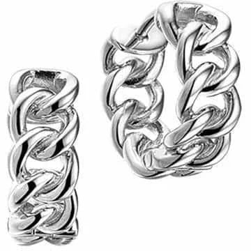 Zilveren klapoorringen gourmet 16,5 x 6,5 mm