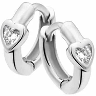 Zilveren klapoorringen hart zirkonia