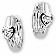 Zilveren klapoorringen hart zirkonia