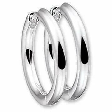 Zilveren klapoorringen rond