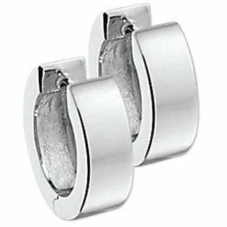 Zilveren klapoorringen vlak