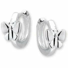 Zilveren klapoorringen vlinder