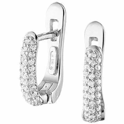 Zilveren klapoorringen zirkonia