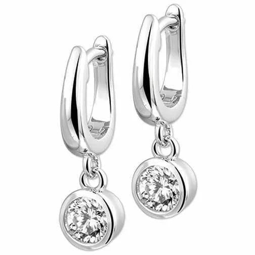 Zilveren klapoorringen zirkonia