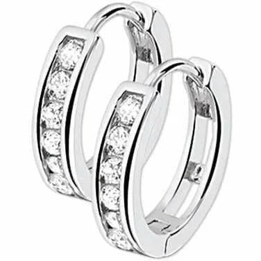 Zilveren klapoorringen zirkonia