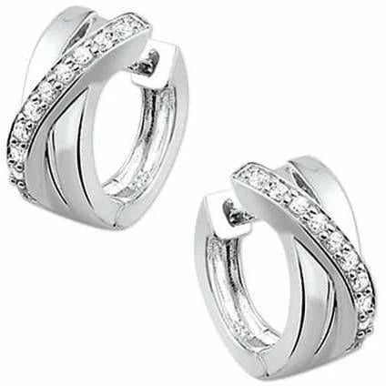 Zilveren klapoorringen zirkonia