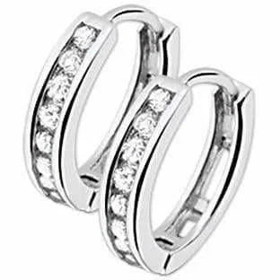Zilveren klapoorringen zirkonia