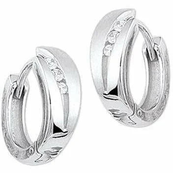 Zilveren klapoorringen zirkonia poli/mat