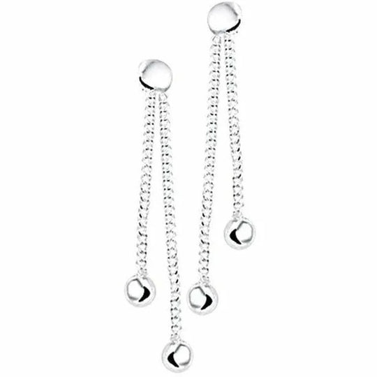 Zilveren oorhangers bolletjes