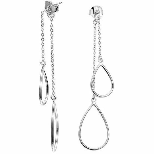 Zilveren oorhangers druppels