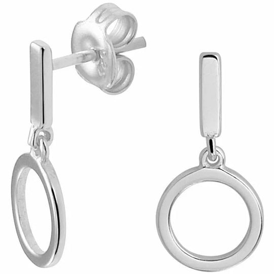 Zilveren oorhangers rondje