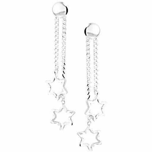 Zilveren oorhangers ster