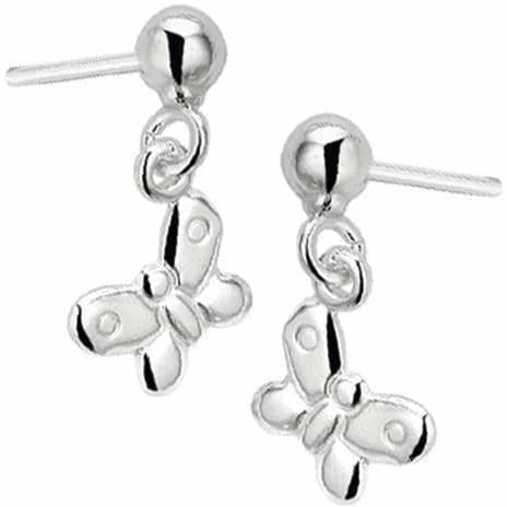 Zilveren oorhangers vlinder