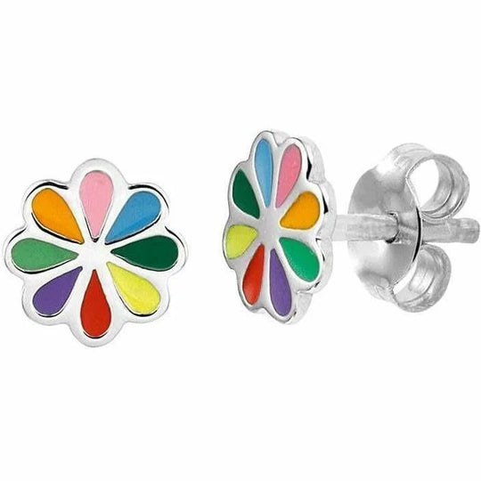 Zilveren oorknoppen bloem