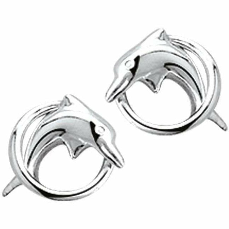 Zilveren oorknoppen dolfijn - Oorsieraden
