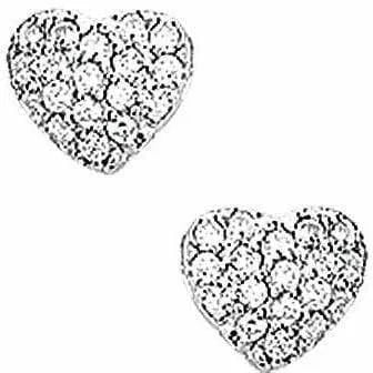 Zilveren oorknoppen hart zirkonia