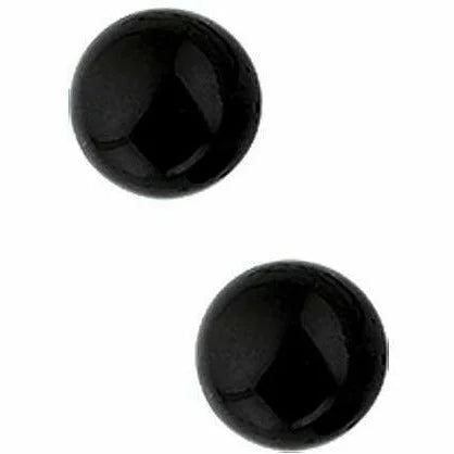 Zilveren oorknoppen onyx