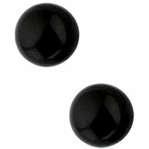 Zilveren oorknoppen onyx