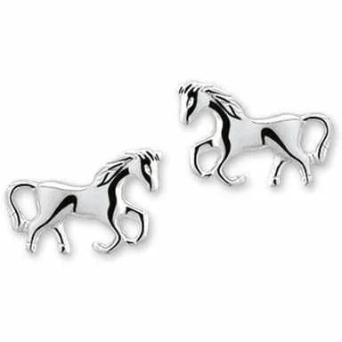 Zilveren oorknoppen paard