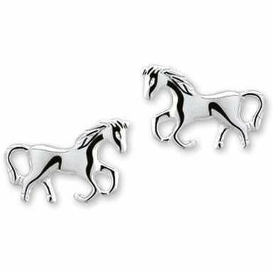 Zilveren oorknoppen paard - Oorsieraden