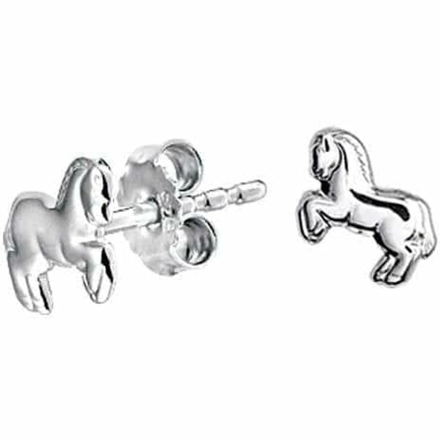 Zilveren oorknoppen paard - Oorsieraden