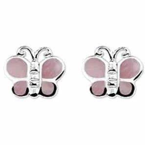 Zilveren oorknoppen vlinder