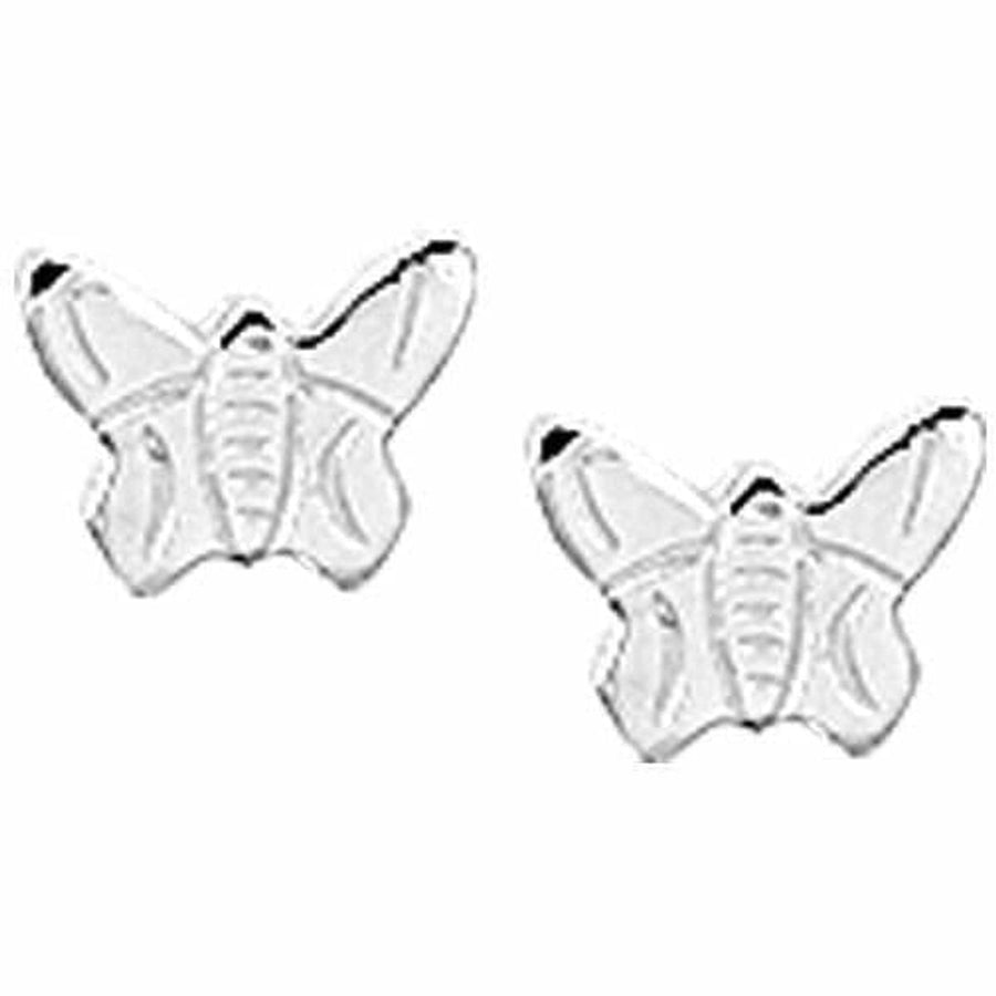 Zilveren oorknoppen vlinder - Oorsieraden